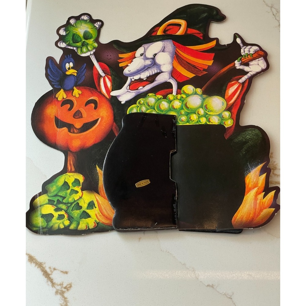 Vintage 80s Halloween Witch Cauldron Spooky Honeycomb Centerpiece‎ Decor Table
